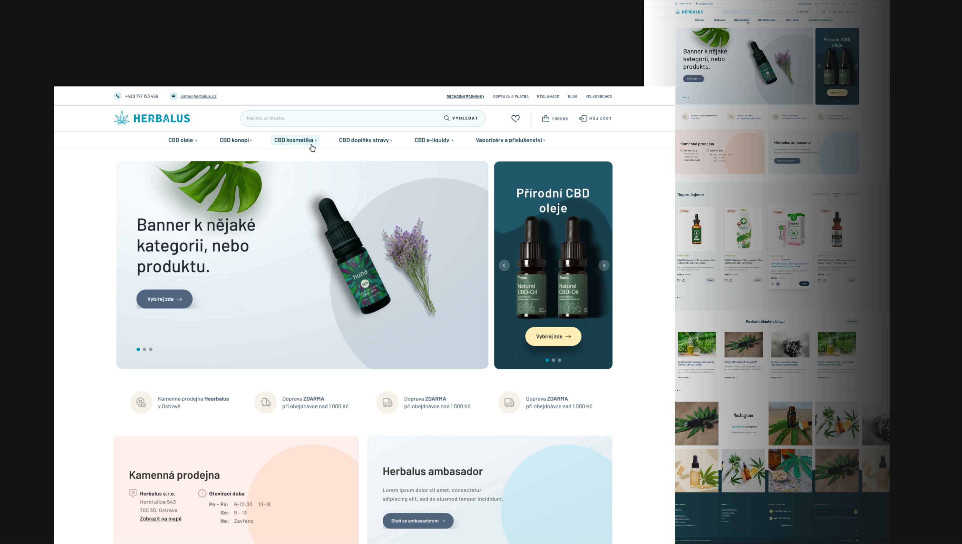 herbalus-Tvorba eshopu namíru, na zakázku, design, october cms, wordpress, woocomerce, prográmator